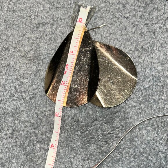 Large Gold Tone Dazzling Tear Drop Earrings - Picture 5 of 5